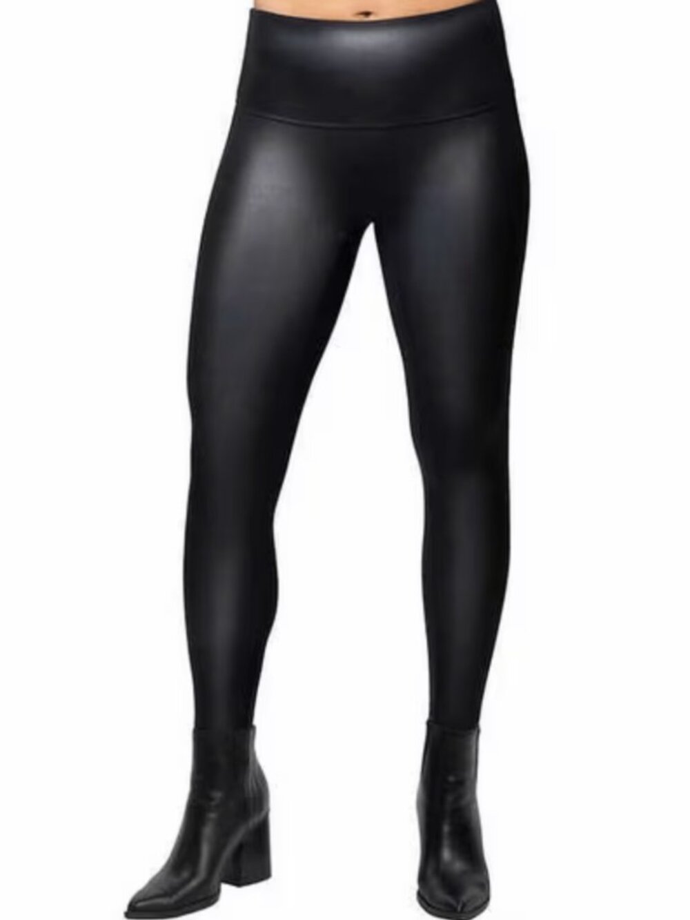 Jane and Bleecker Black Faux Leather Leggings High Rise Stretch Size Large